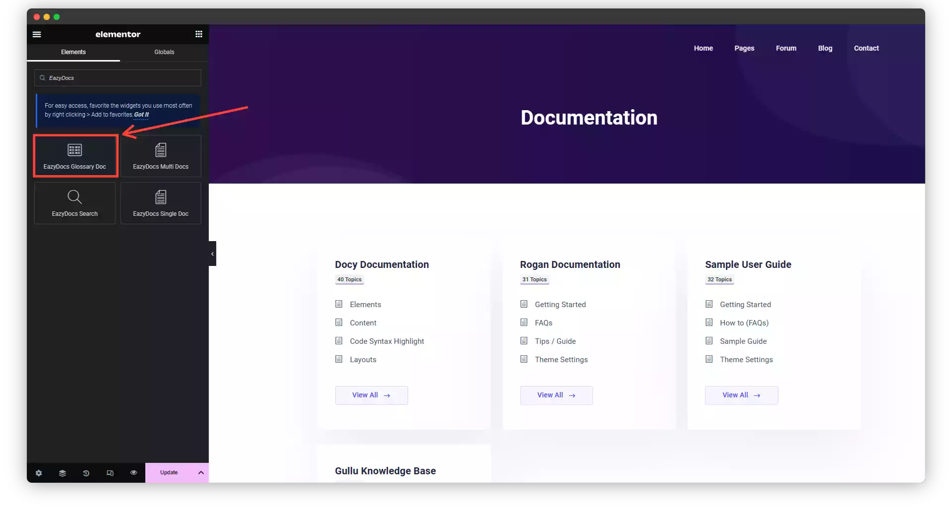 EazyDocs Search Widget