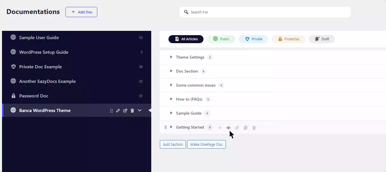 Create an Internal Documentation Section 